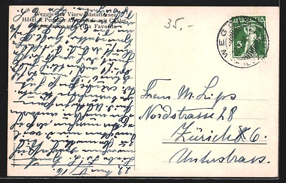 Cartoline postali: Weggis, Hotel und Pension Alpenblick mit – Usato da Berlin venduto da bartko-reher 1