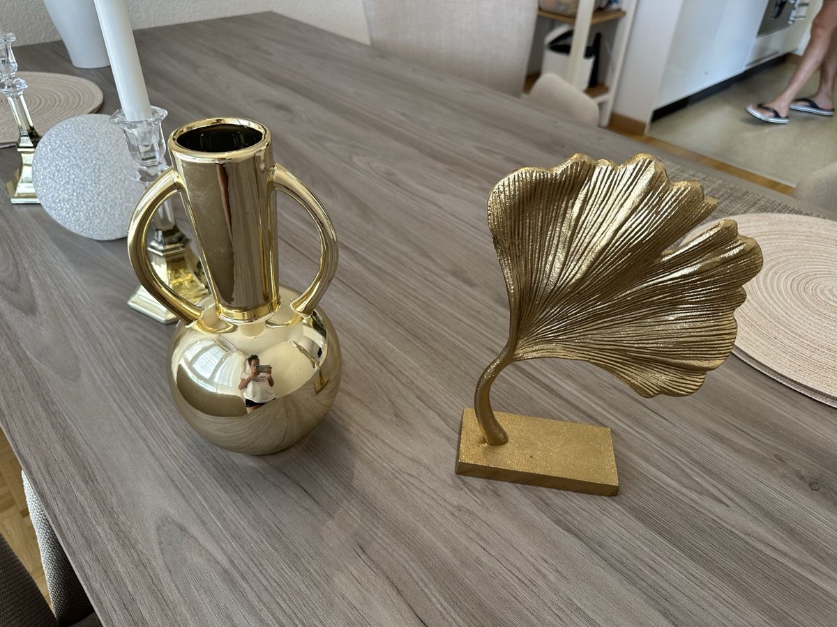 Tutte le decorazioni: Dekoration Vase & Blatt gold – Usato da Münchenbuchsee venduto da IleanaT 1