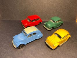 4 Corgi Cameo - Citroën 2CV - Morris Minor - Mini - VW Käfer