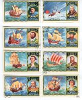 Briefmarken "Schiffe. Kolumbus, Magellan, Vasco da Gama".