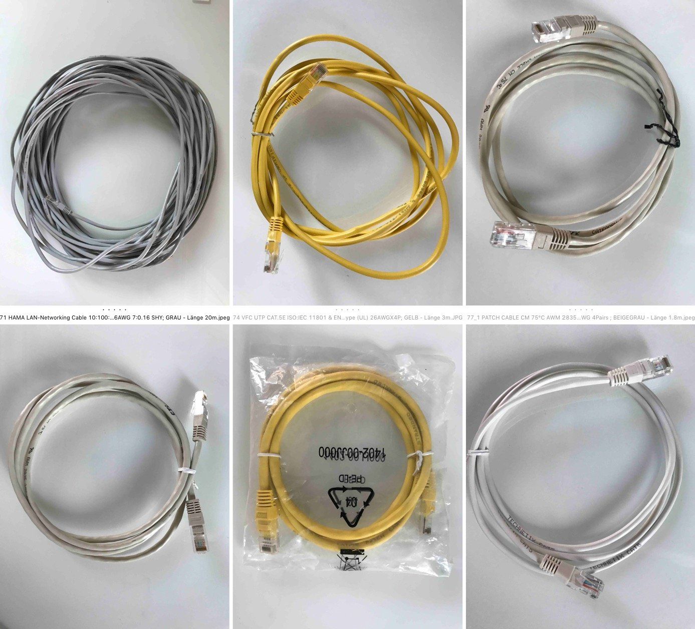Kabel: div. Kabel Netzwerk Ethernet - diverse Längen – Gebraucht aus Zürich von oso04