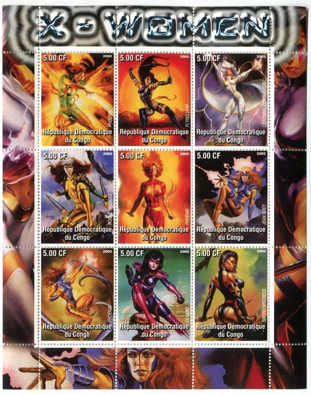 Alle Briefmarken: Block "X-Women". Kongo – Neu und originalverpackt aus Basel von Butsch5