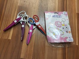 Bastelpaket mit Scheren Stempel und Motivstanzer B1