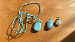 3 Mineralsteine Anhänger für Kette