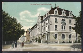 St. Gallen, Stadtbibliothek mit Strassen