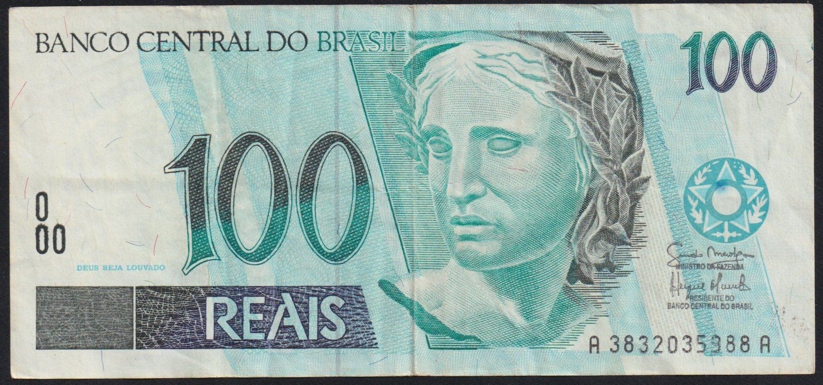 Banknoten: Brasilien 100 Reais 2007 – Gebraucht aus Brugg AG von banknoten_muesli