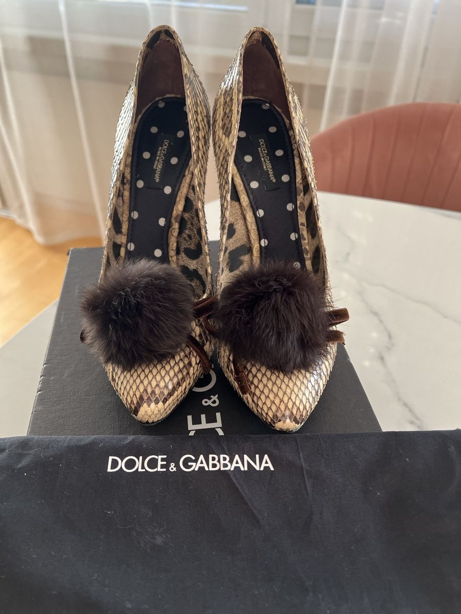 Dolce & Gabbana Scarpe da donna: D&G Dolce&Gabbana Pumps Python Print Gr. 38,5 Pelz Bommel – Usato da Dietikon venduto da samtundseide 3