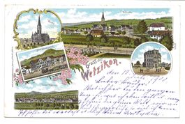 Gruss aus Wetzikon (ZH) Kirche - Schweizerhof - Litho - 1900