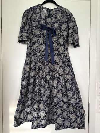 Robe Laura Ashley Prairie vintage bleue marine taille 38 EUR