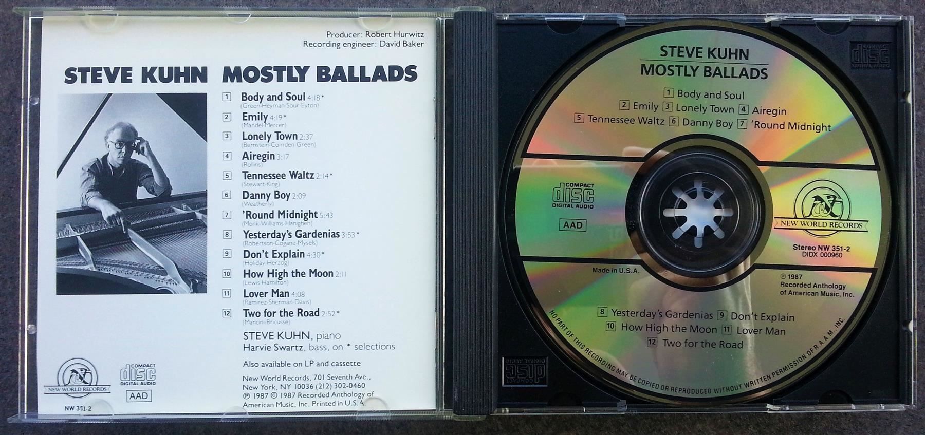 CD: CD Steve Kuhn – Mostly Ballads, 1987 – Usato da Oberriet SG venduto da Manick 2