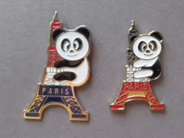 2 PINS, EIFELTURM PARIS, PANDA BÄR