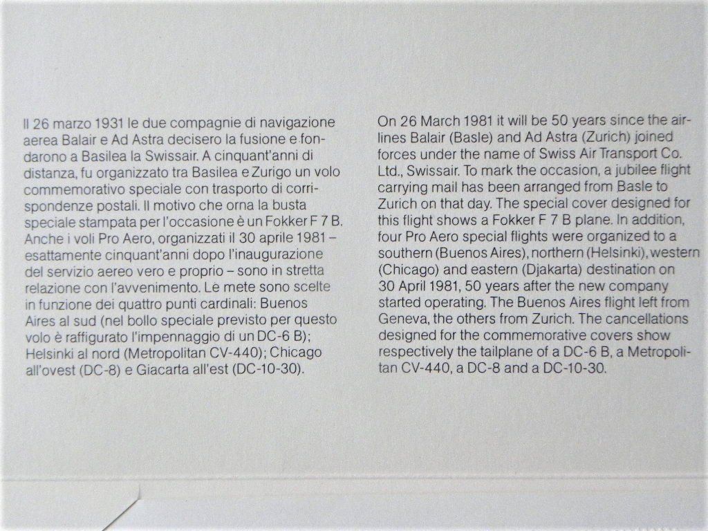 Alle Briefmarken: (133) Pro Aero Jubiläumsflug 1931 - 1981 – Gebraucht aus Schwarzhäusern von Inot3 9