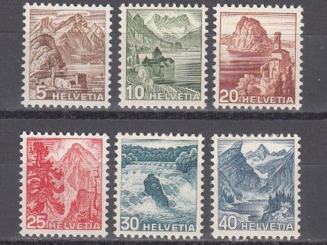 Tutti i francobolli: SBK 285 - 290 postfrisch, Kat. Fr. 60.- – Usato da Bürglen TG venduto da StampGraf