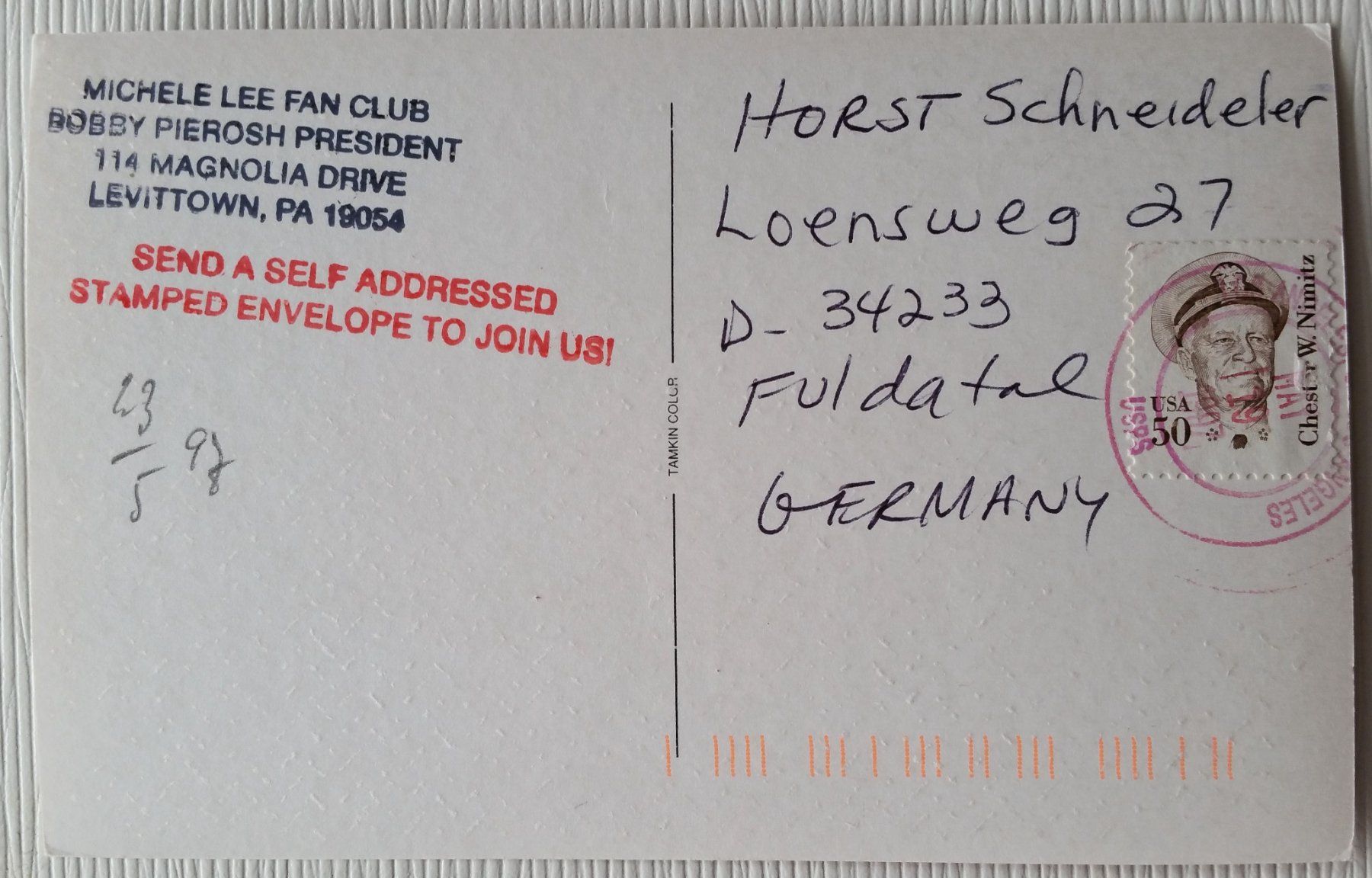 Autografi: Michele Lee, signiertes Original-Autogramm, 1997 – Usato da Oberriet SG venduto da ganesh435 1