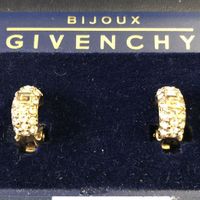 Givenchy Ohrringe Goldfarbe Strass Vintage