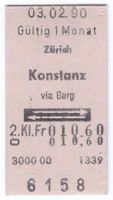 Billette Zürich – Konstanz via Berg