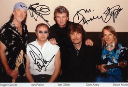 DEEP PURPLE von allen 5 signiert Autogramm Foto 20x30cm