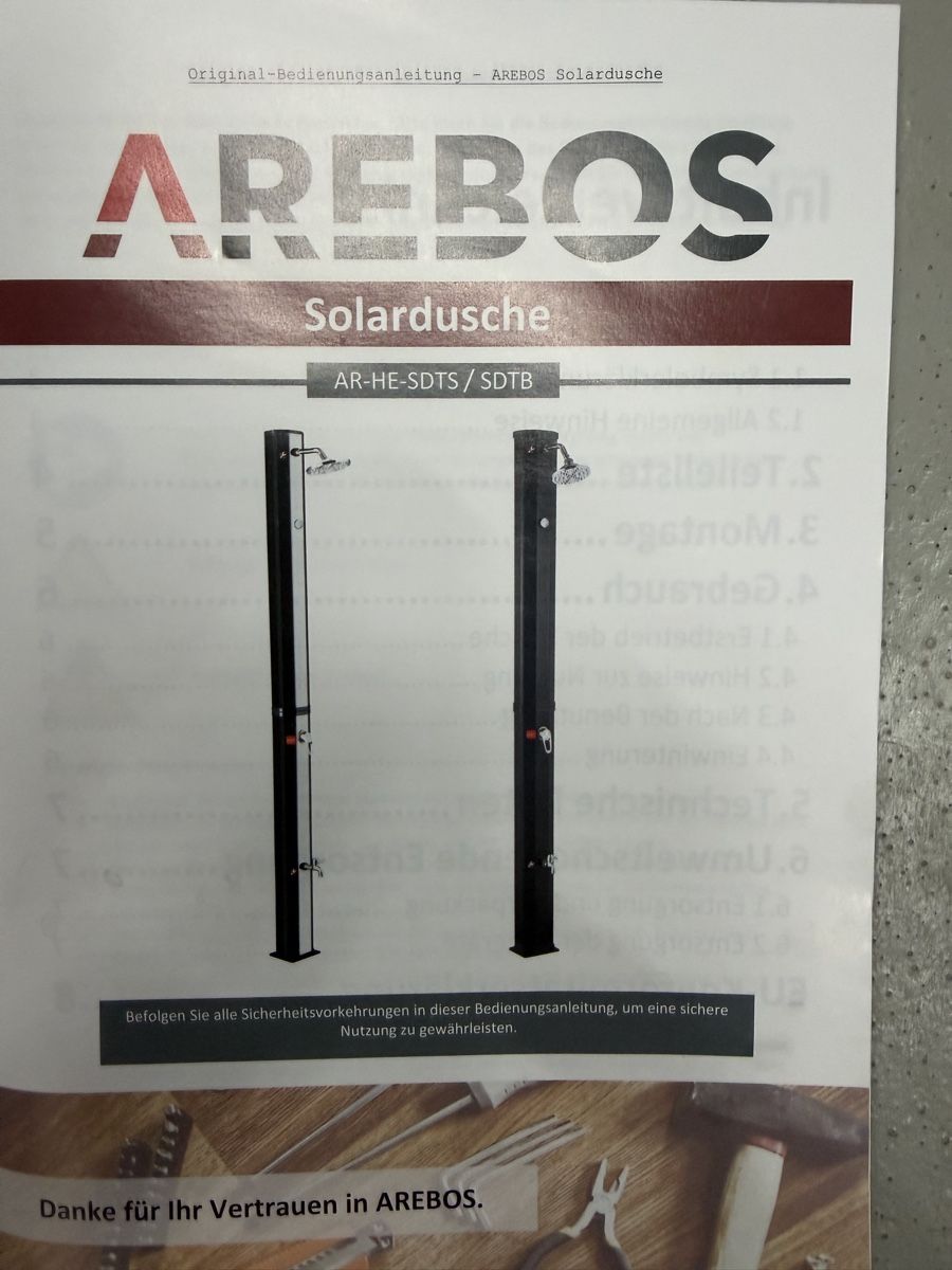 Docce: Arebos Solardusche  35 Liter neu – Nuovo e nell'imballaggio originale da Dietlikon venduto da Insagi 2
