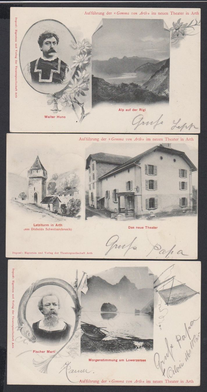 Cartes postales: Arth  SZ   -   3 alte Ansichtskarten  Gemma von Arth 1904 – D'occasion à Vitznau par Ropaku