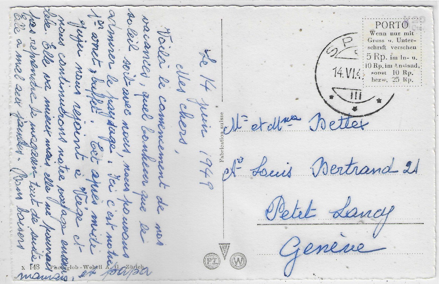 Cartoline postali: Spiez mit Blüemlisalp - Generalansicht – Usato da Ettingen venduto da Kartenplanet 1