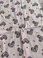 trendiger rosa Jerseystoff mit Herzen, 1.95 x 1.4 m