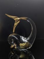 Vintage Murano Art Glass Dolphin Whale Figurine 24K Gold 