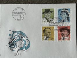 1990 AUSGABETAG: C. Meyer/A. Kaufmann/B. Cendrars/F. Buchser