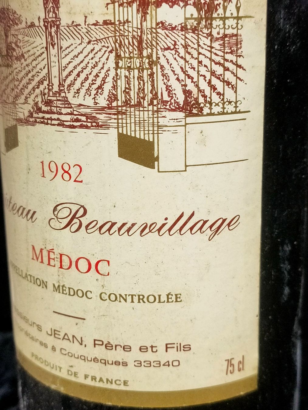 Wein: 2 BOUTEILLES CHÂTEAU BEAUVILLAGE 1982 – Neu (gemäss Beschreibung) aus Genève von Leboucheoreilles 3