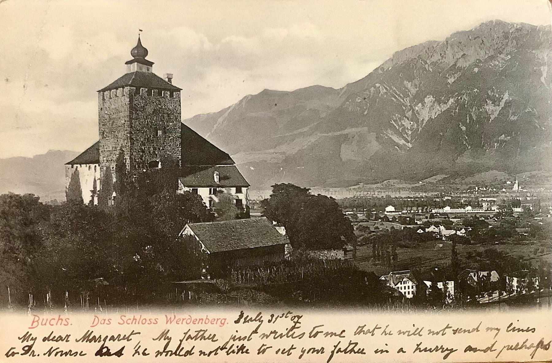 Ansichtskarten: 1907 - BUCHS - Das Schloss Werdenberg – Gebraucht aus Root von ENGLAND-TREASURES 1
