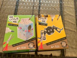 2 Kinder Bastelset Vogelhaus und Spinne