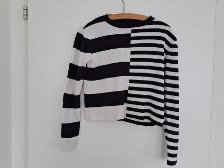 Cooler Strickpullover schwarz weiss Pullover Gr. S von Zebra