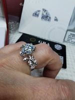 Bague argent avec diamant de moissanite de 2 ct certifié GRA