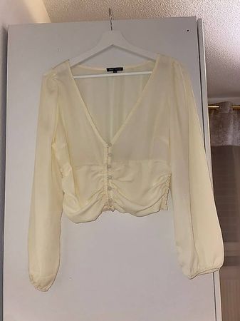 Elegante Sommerbluse Gr. S, Heart & Hips, Creme