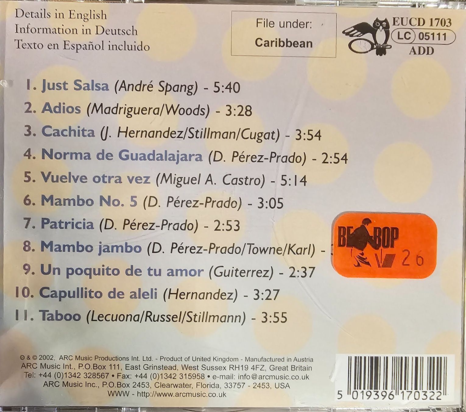 CD: Pablo Carcamo - Mambo! Mambo! – Usato da Wahlen b. Laufen venduto da Cg10 1