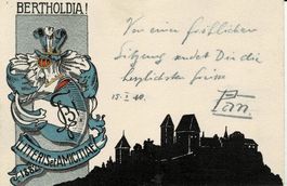 BERTHOLDIA Studentenkarte gel. 1910!