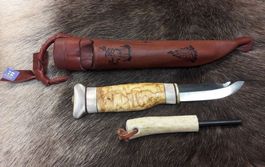 Jagdmesser mit Zündstein – Handgefertigt in Finnland