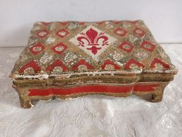 Antike Holz-Schatulle Schmuck-Kästchen Shabby Chic Lilie