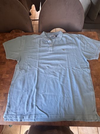 Polo Lacoste Vintage Bleu Ciel, Taille 5XL