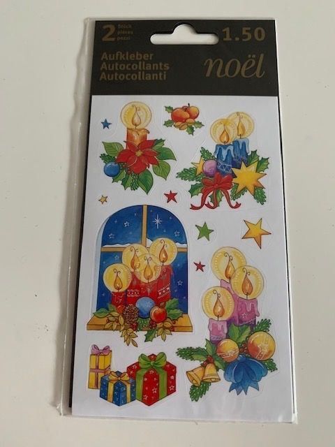 6 Weihnachts-Rub-On Aufkleber - Transfer-Folien Für Glas, Holz & Möbel (A5 Blatt)