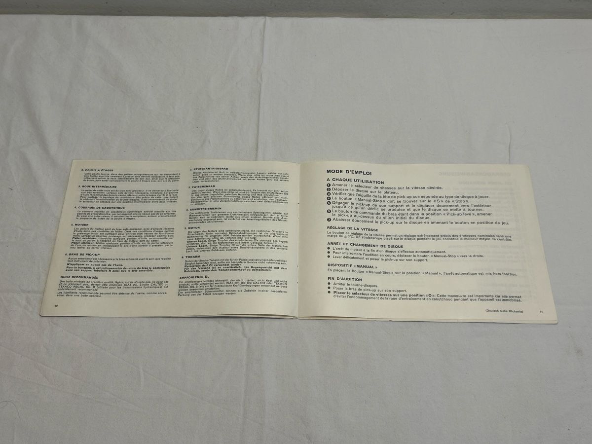 Thorens Tourne-disques: Thorens TD 135 Mode d’emploi  – D'occasion à Geneve par Fil1997 2