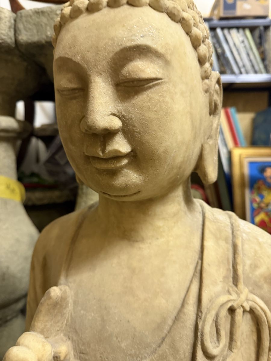 Sculture & Statue: Grosser Marmor Buddha mit Podest – Usato da Wettingen venduto da NickInc 3