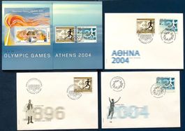 2004 Olympische Spiele Athen Folder + FDC Satz  + Einzel