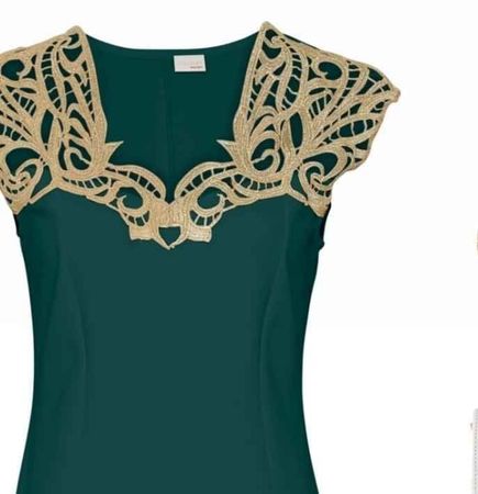 Cocktail Kleid Grün/Gold NEU! 36-38 Gr.S