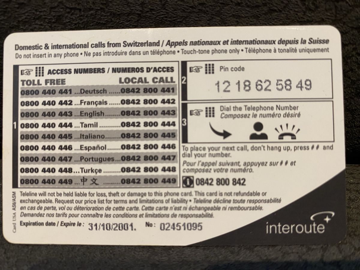 Schede telefoniche: Teleline – Usato da Lausanne venduto da babacard10 1
