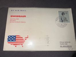 Flugpost Swissair 1967 Vaduz Jamaica via Kennedy Sonderbrief