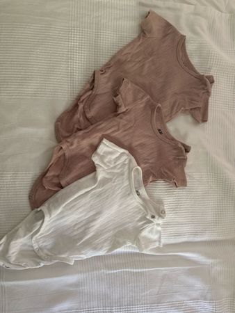 H&M Baby Bodys Set Baumwolle weiss rosa Grösse 68 neu