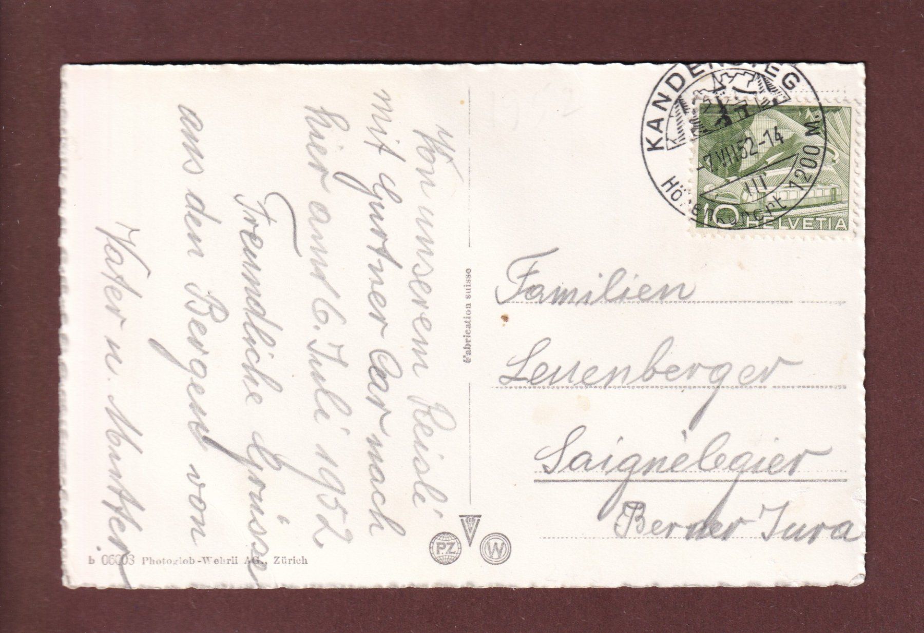 Cartes postales: Chalet am BLAUSEE - 1952 – D'occasion à Pully par nicecards 1