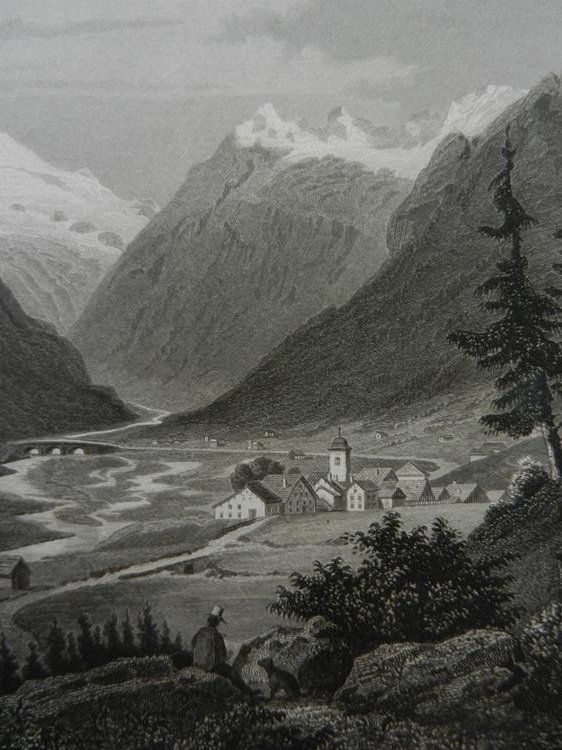 Incisioni: Rheinwaldgletscher Graubünden – Usato da Risch venduto da Antikfee 5