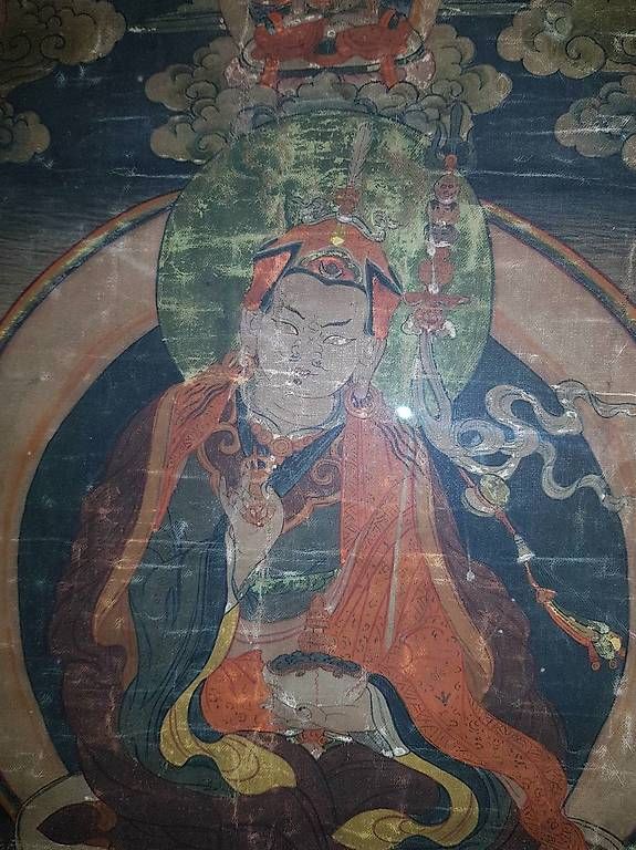 Dipinti: Antike Thangkha Guru Rimpoche – Usato da Waltensburg/Vuorz venduto da Buddhas 1