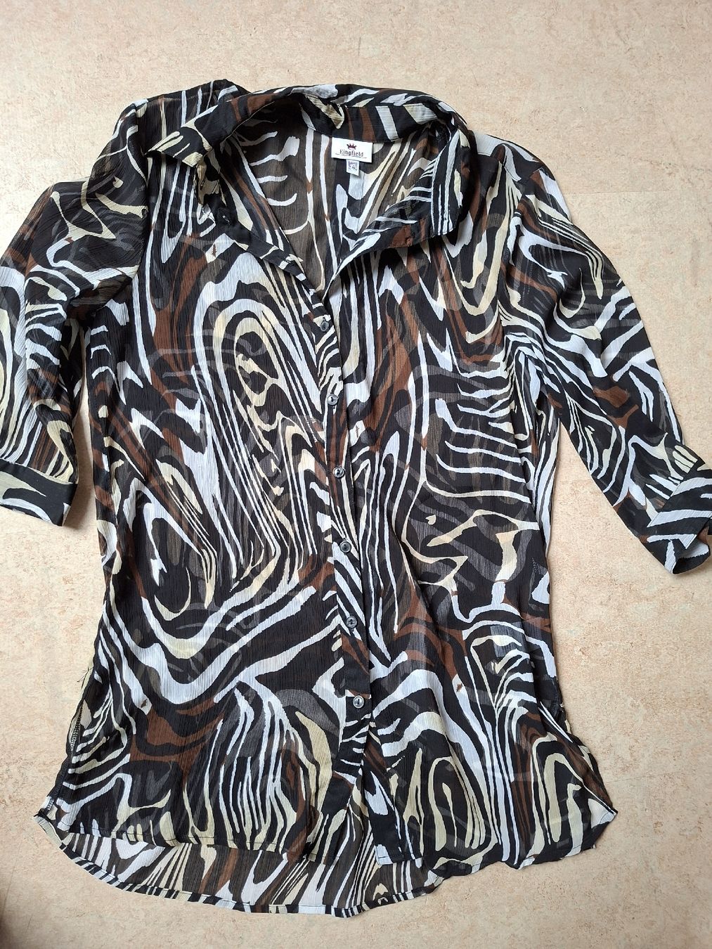 Camicette: Kingfield Sommer Bluse Gr. 40 Zebra Look durchscheinend – Usato da Klingnau venduto da vollmond36 3